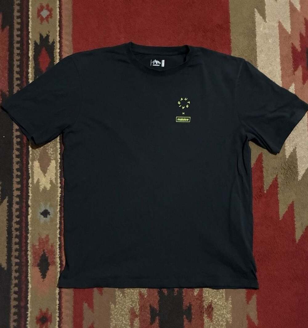 Maloja Graphic T-Shirt Size L Black Short Sleeve